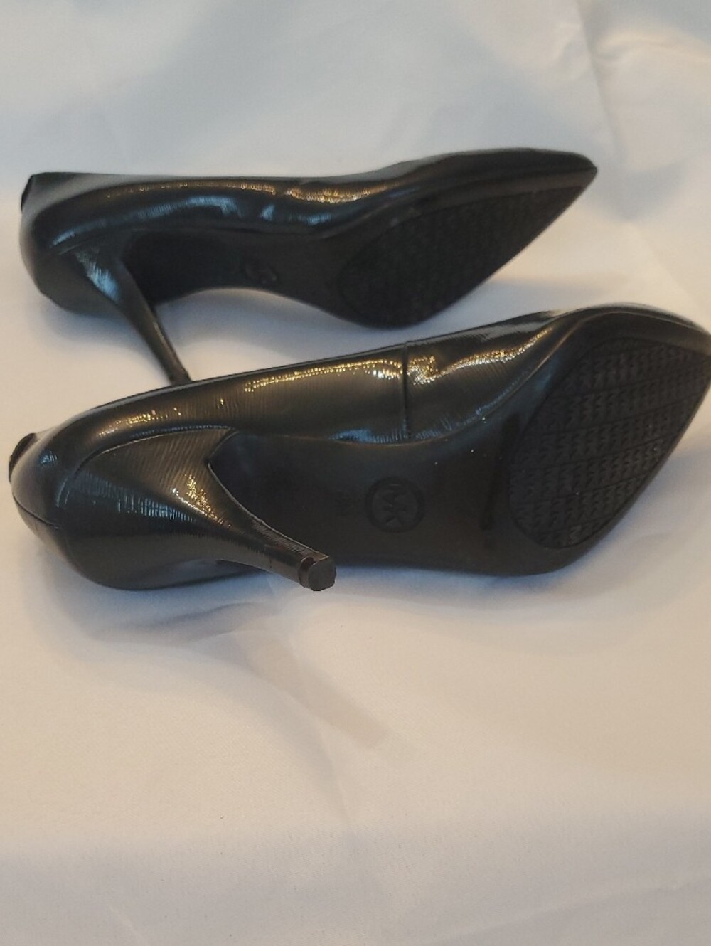 MICHAEL Michael Kors Dark Navy Pointed-Toe Patent Leather Pumps Heels Sz 8.5 - Picture 4 of 10